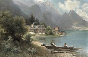 Paisaje en el lago Kochelsee, Baviera